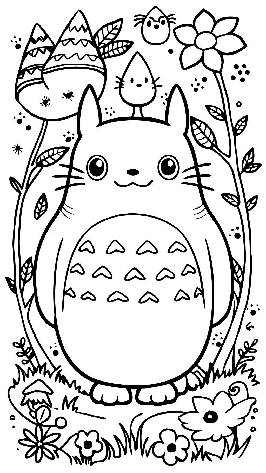 Página para colorear de Totoro